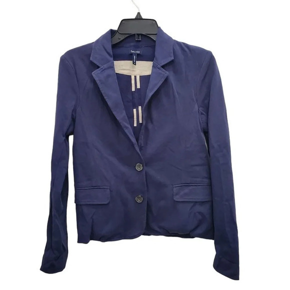 Splendid Women's Navy Preppy Academia Modal Blend Soft Knit Blazer USA Made Sz M - Picture 1 of 6